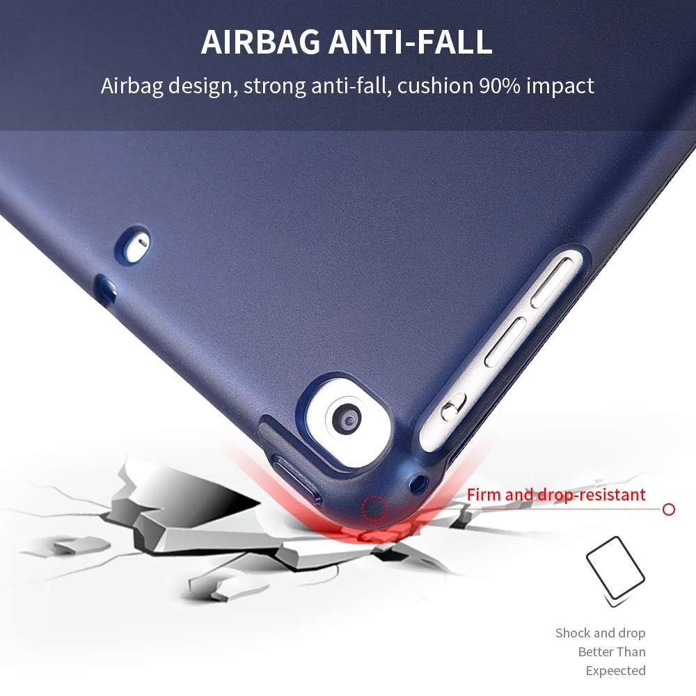 For iPad mini 5 / mini 4 / mini 3 / mini 2 / mini 3-folding Litchi Texture Horizontal F ... (Blue)