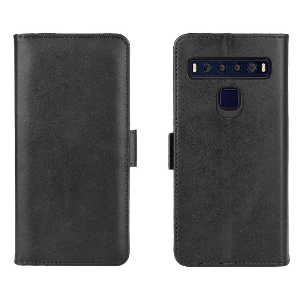For TCL 10L Dual-side Magnetic Buckle Horizontal Flip Leather Case with Holder & Card ... (Black)