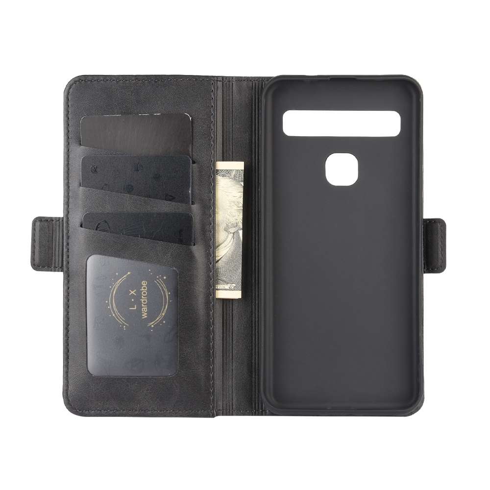 For TCL 10L Dual-side Magnetic Buckle Horizontal Flip Leather Case with Holder & Card ... (Black)