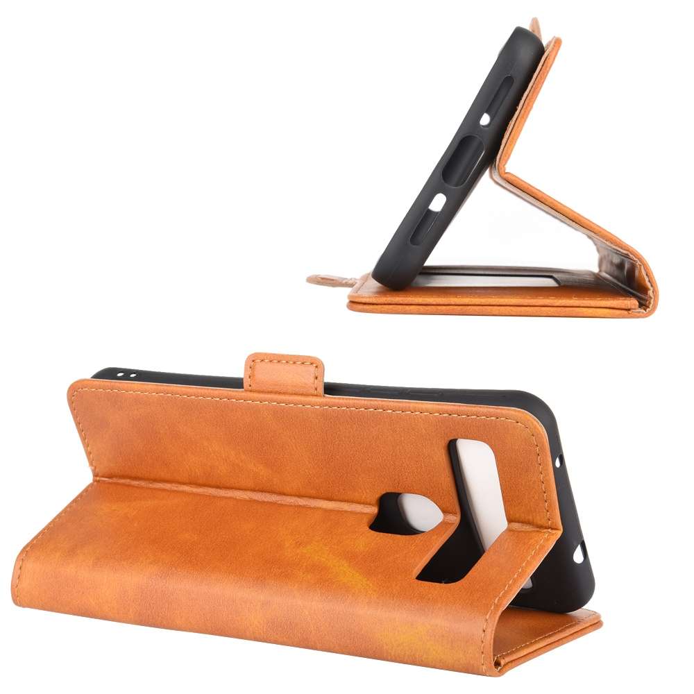 For TCL 10L Dual-side Magnetic Buckle Horizontal Flip Leather Case with Holder & Card ... (Yellow)