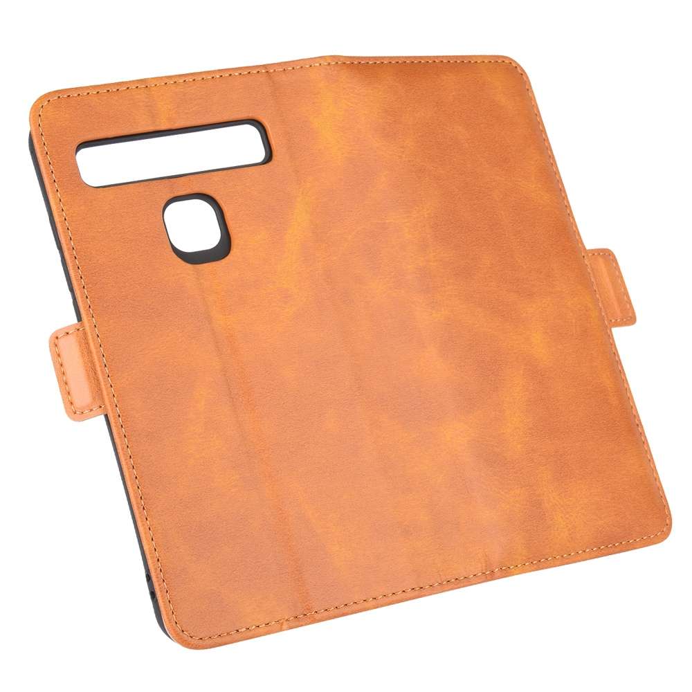 For TCL 10L Dual-side Magnetic Buckle Horizontal Flip Leather Case with Holder & Card ... (Yellow)