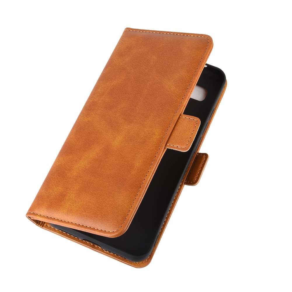 For TCL 10L Dual-side Magnetic Buckle Horizontal Flip Leather Case with Holder & Card ... (Yellow)