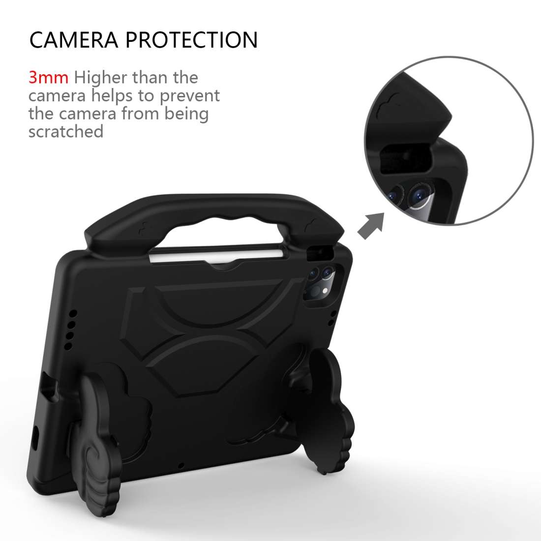 For iPad Pro 11 2020 EVA Shockproof Tablet Case with Thumb Bracket(Black)