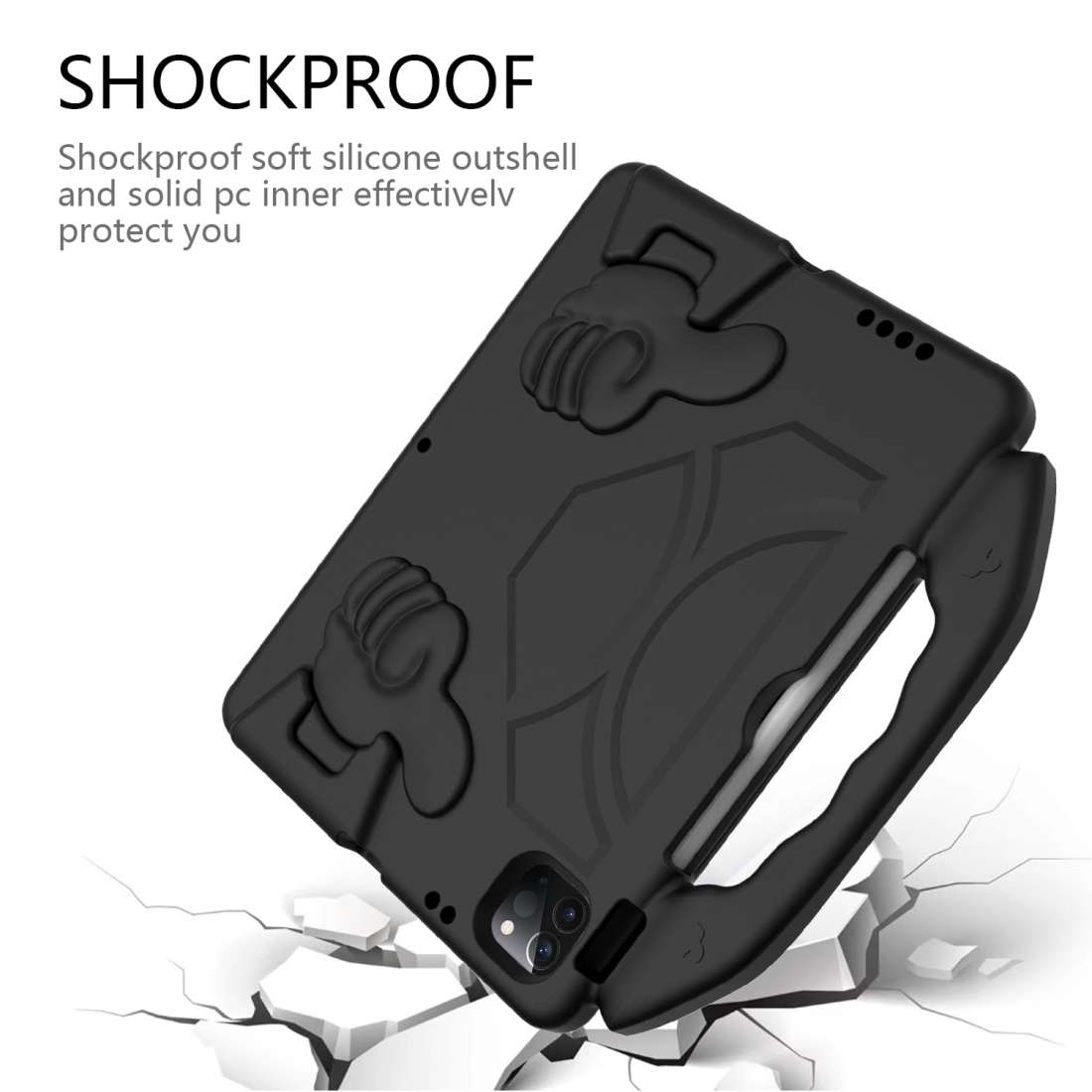For iPad Pro 11 2020 EVA Shockproof Tablet Case with Thumb Bracket(Black)