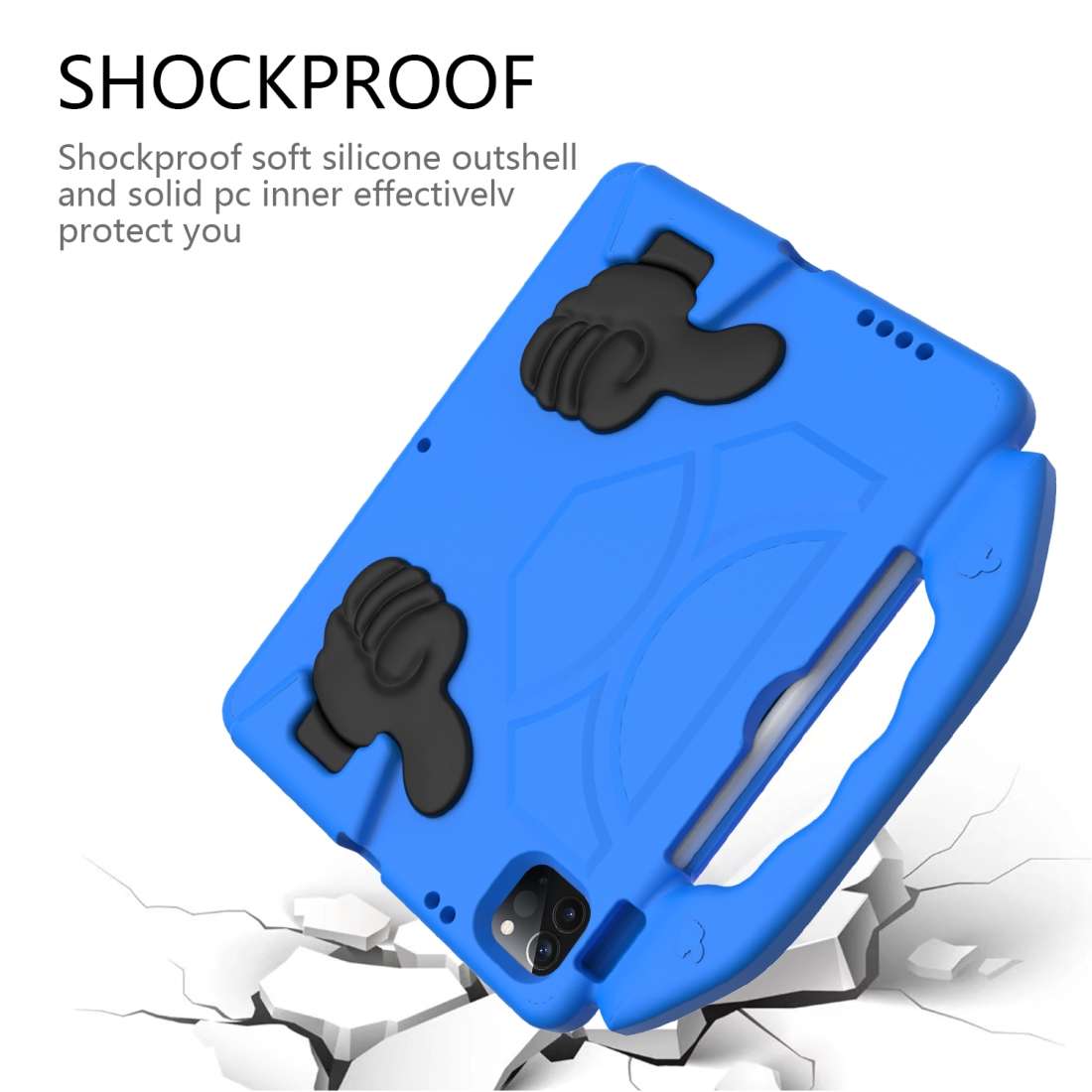 For iPad Pro 11 2020 EVA Shockproof Tablet Case with Thumb Bracket(Blue)