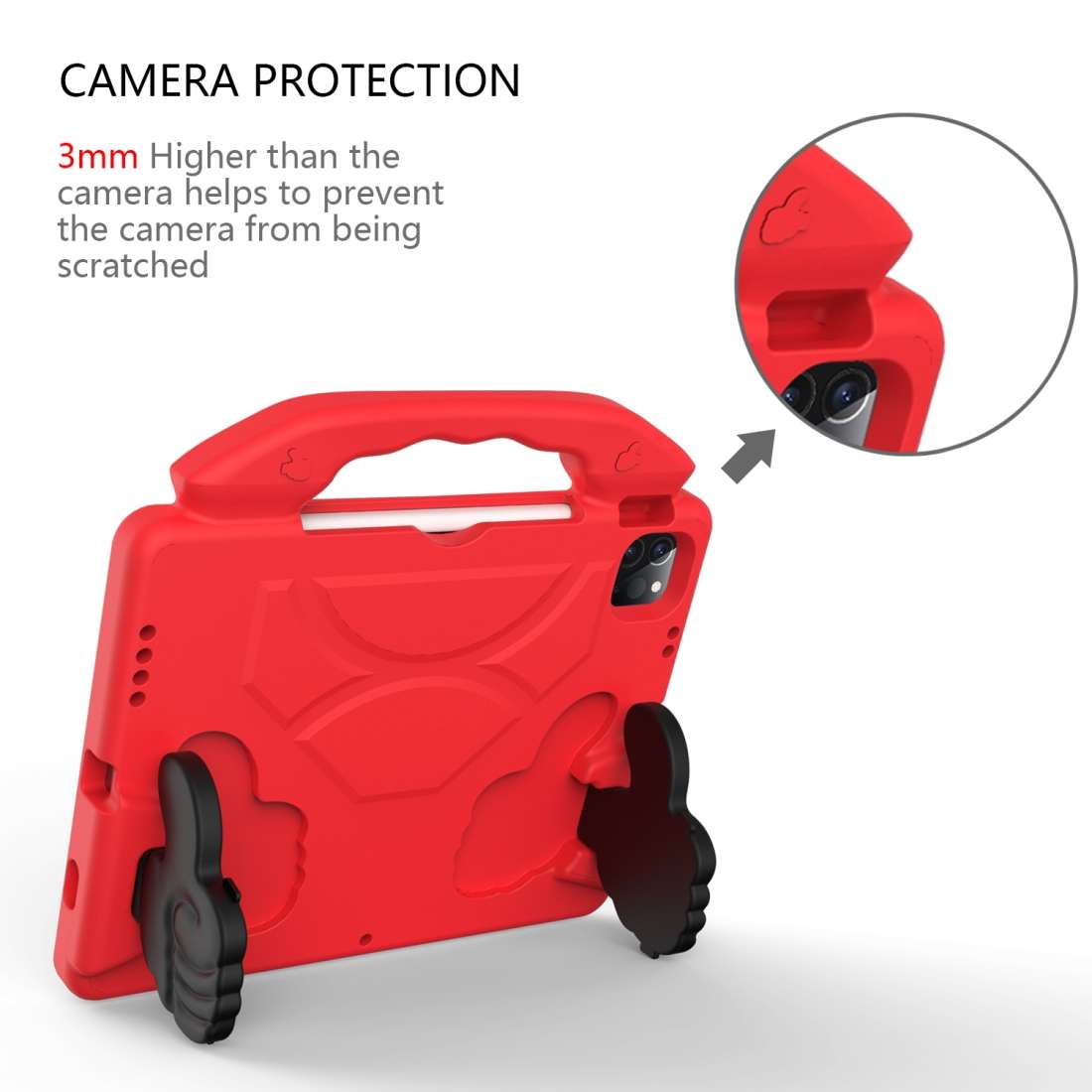 For iPad Pro 11 2020 EVA Shockproof Tablet Case with Thumb Bracket(Red)