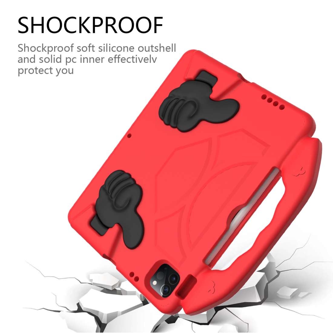 For iPad Pro 11 2020 EVA Shockproof Tablet Case with Thumb Bracket(Red)