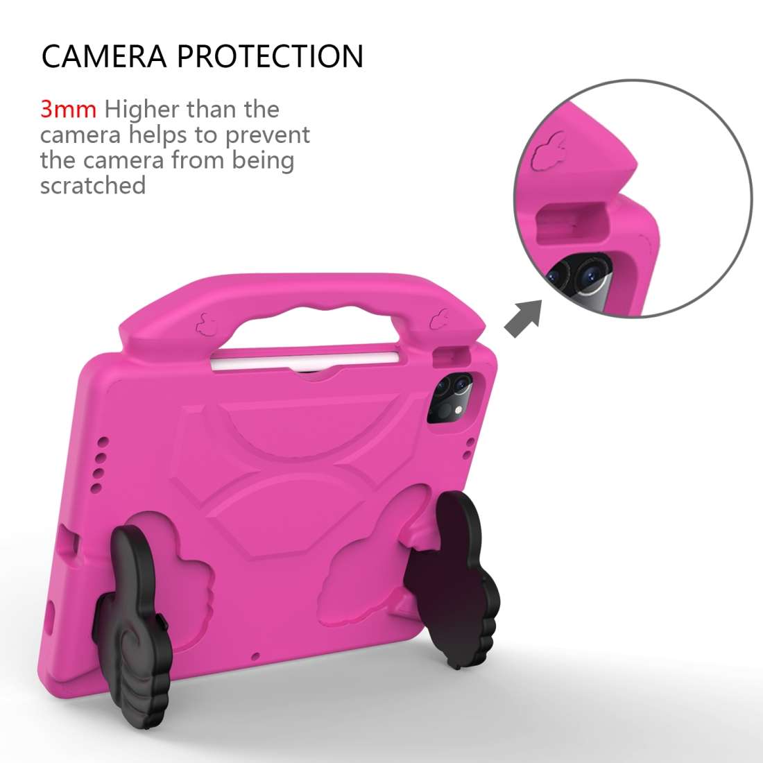 For iPad Pro 11 2020 EVA Shockproof Tablet Case with Thumb Bracket(Rose Red)