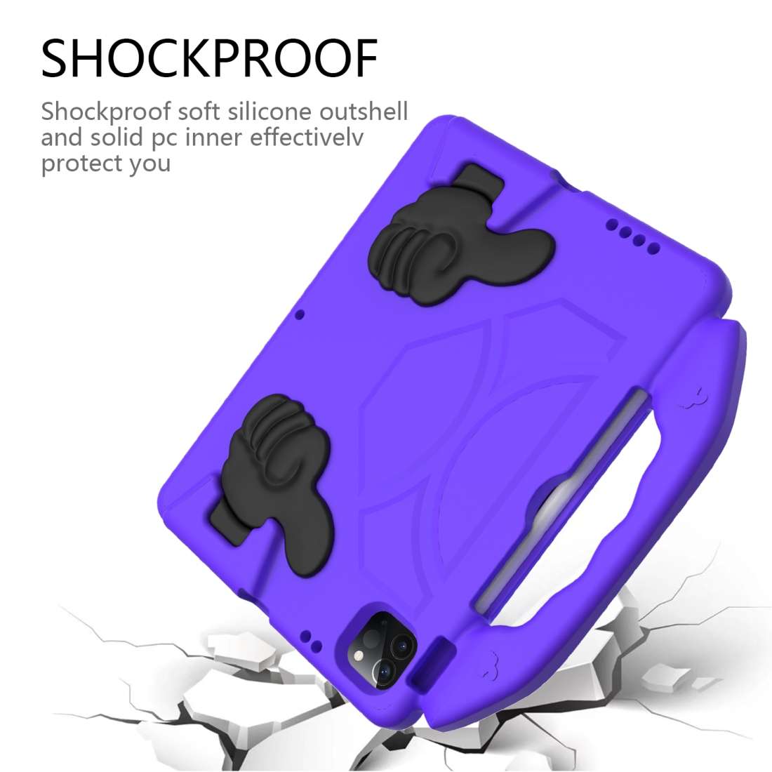 For iPad Pro 11 2020 EVA Shockproof Tablet Case with Thumb Bracket(Purple)