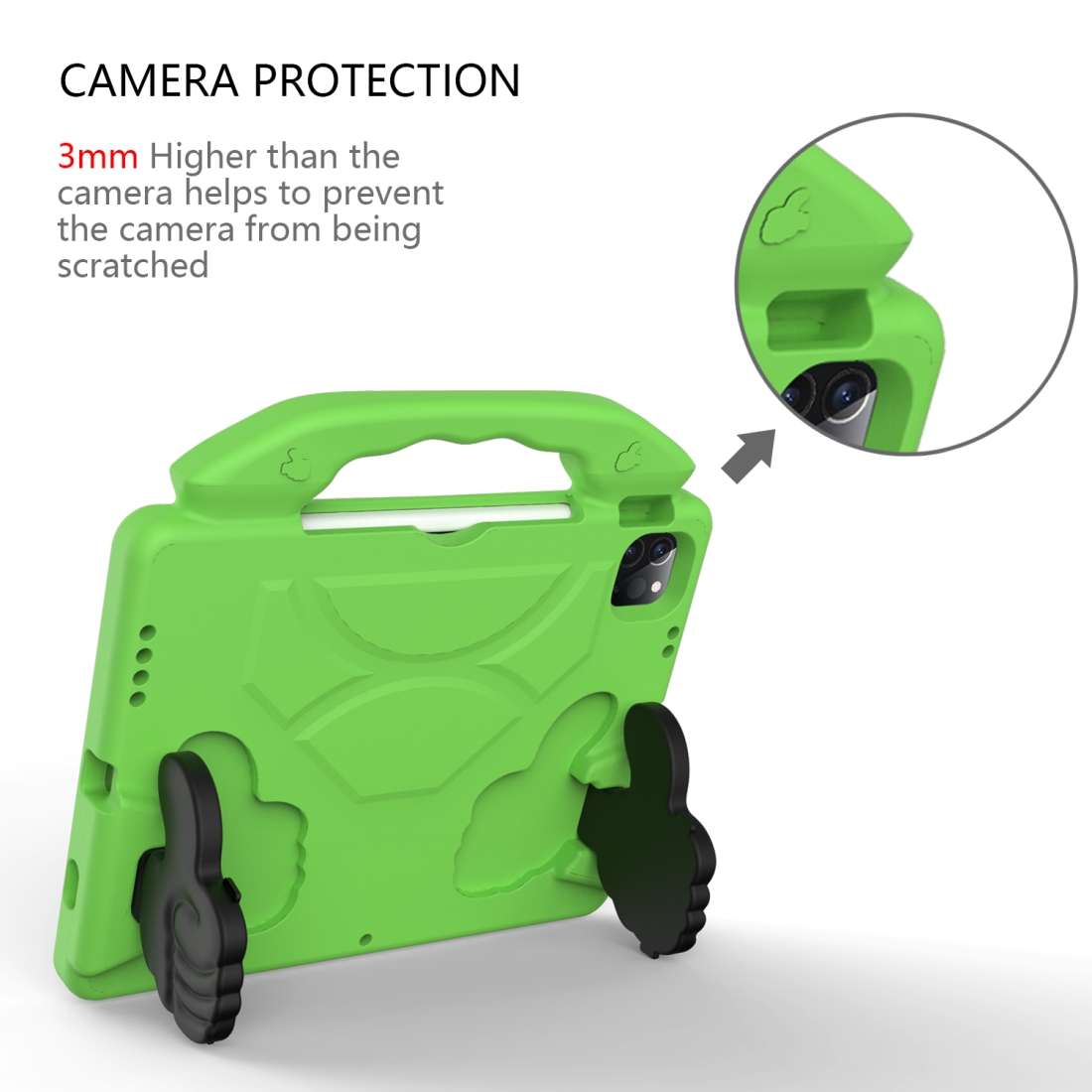 For iPad Pro 11 2020 EVA Shockproof Tablet Case with Thumb Bracket(Green)