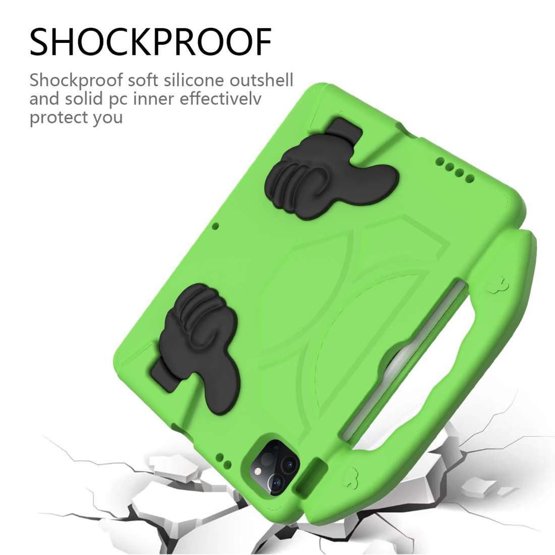 For iPad Pro 11 2020 EVA Shockproof Tablet Case with Thumb Bracket(Green)
