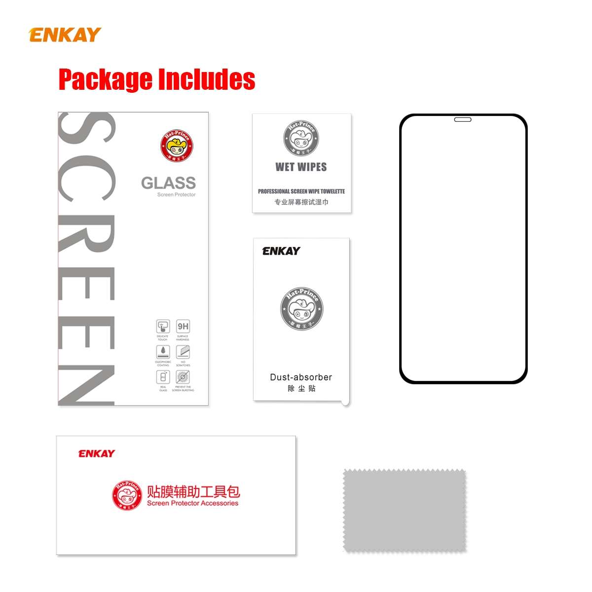 For iPhone 12 Pro Max ENKAY Hat-Prince Full Glue 0.26mm 9H 2.5D Tempered Glass Full Coverage Film