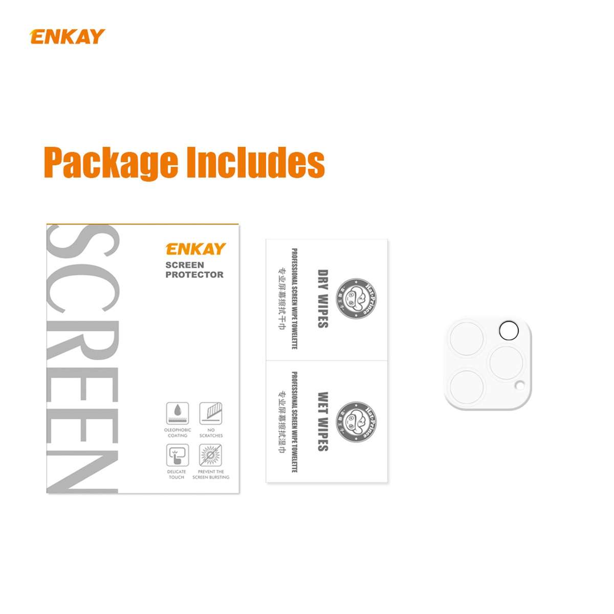 For iPhone 12 Pro ENKAY Hat-Prince 9H Rear Camera Lens Tempered Glass Film Full Coverage Protector