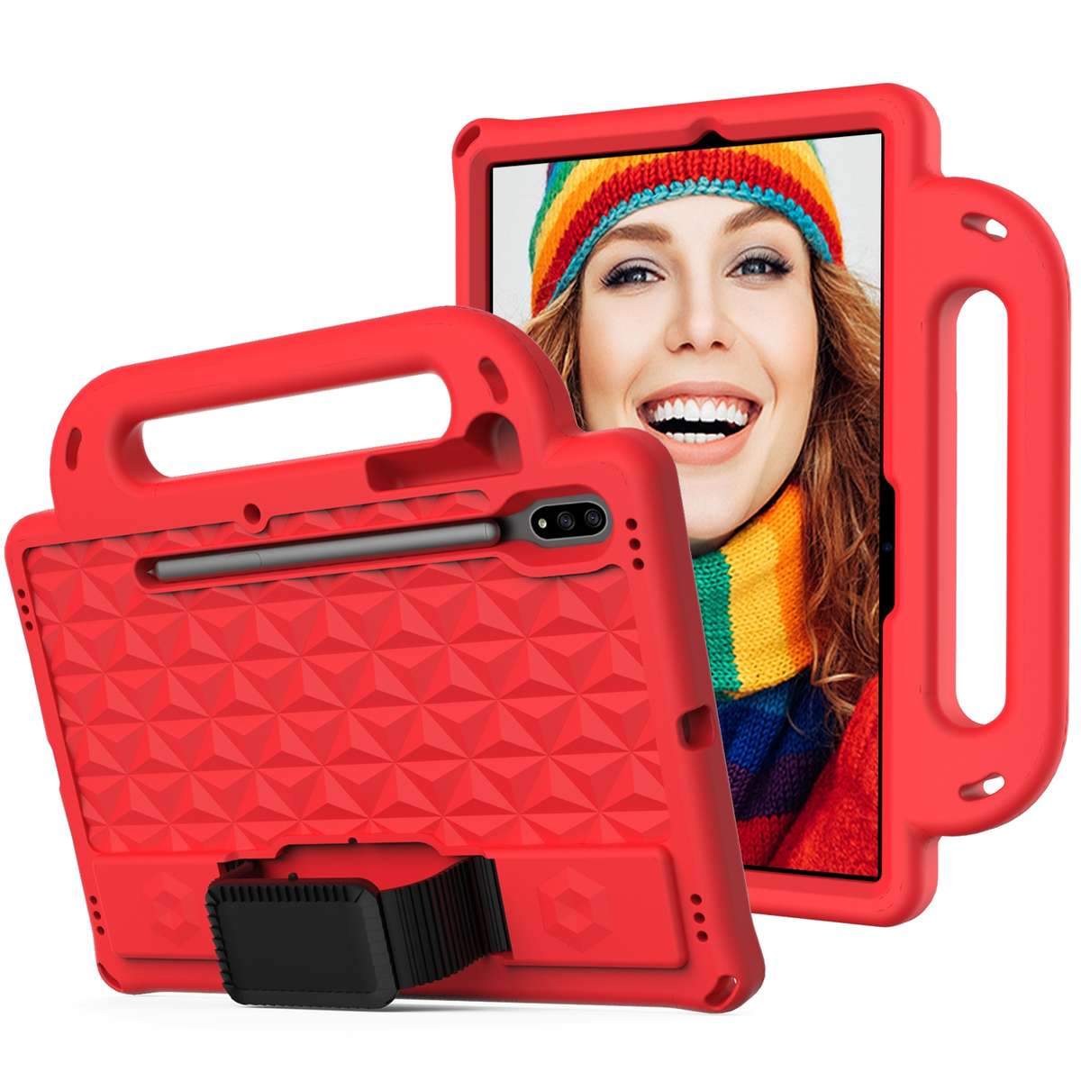 For Galaxy Tab S8 / Galaxy Tab S7 T870/T875 Diamond Series EVA Anti-Fall Shockproof Slee ... (Red)