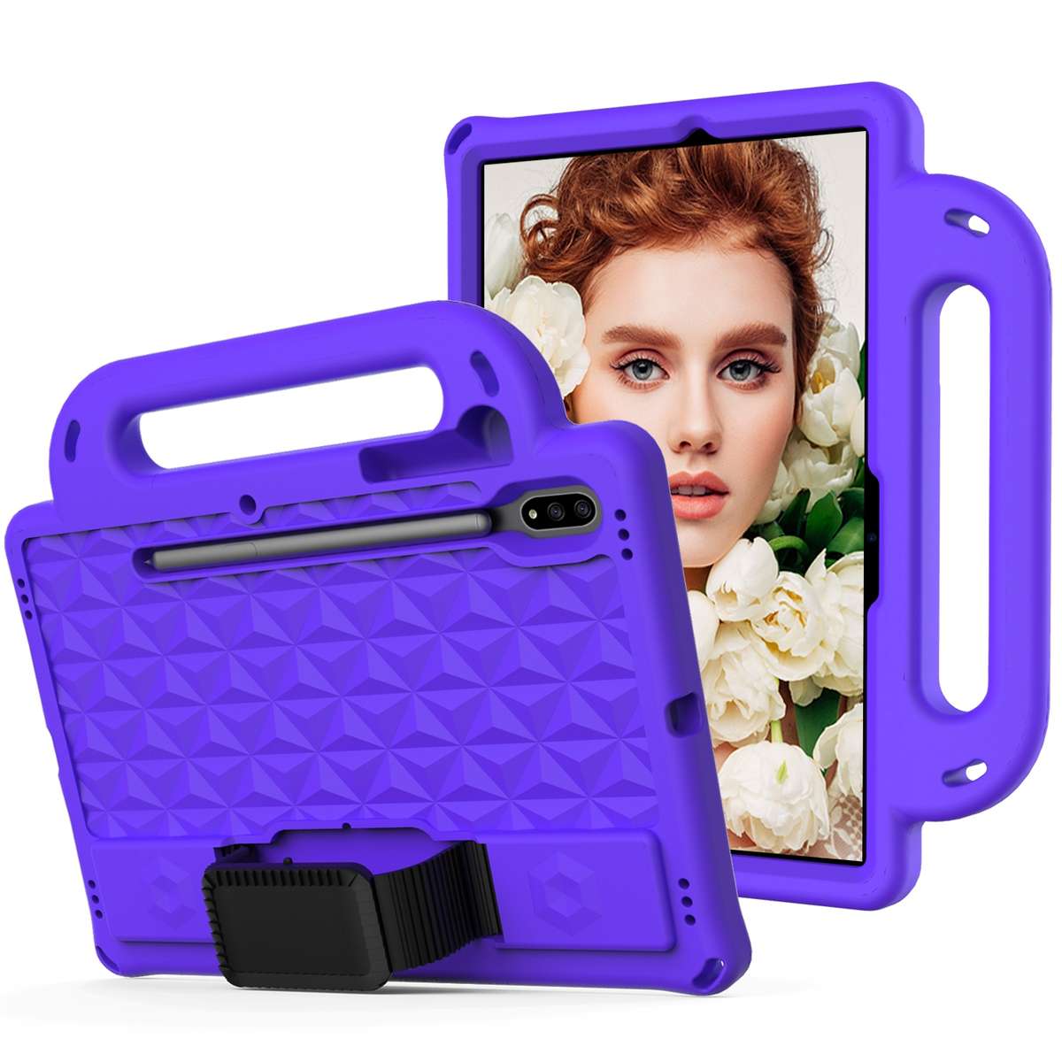 For Galaxy Tab S8 / Galaxy Tab S7 T870/T875 Diamond Series EVA Anti-Fall Shockproof S ... (Purple)