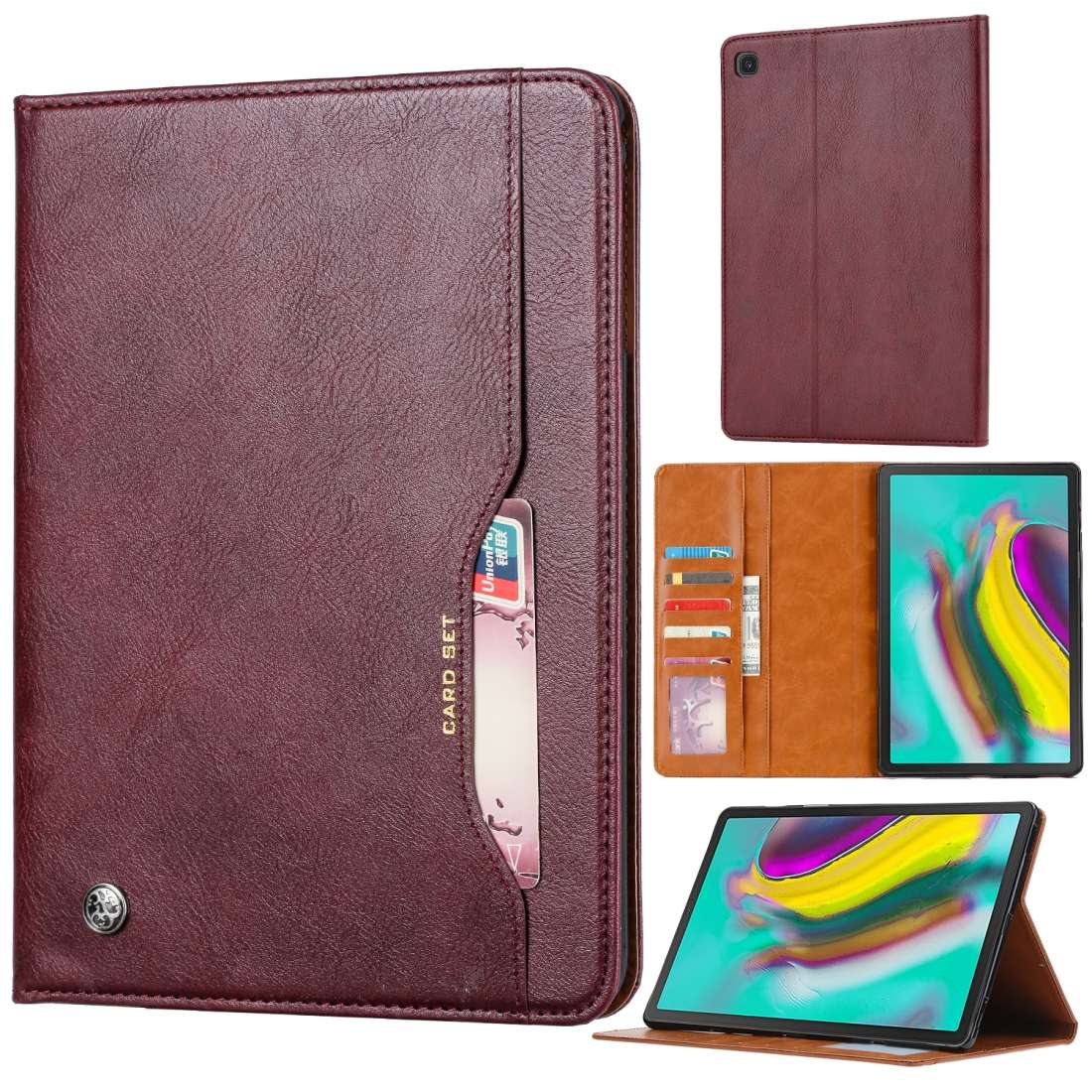 Knead Skin Texture Horizontal Flip Leather Case for Galaxy Tab S5e 10.5 T720 / T725 ... (Wine Red)