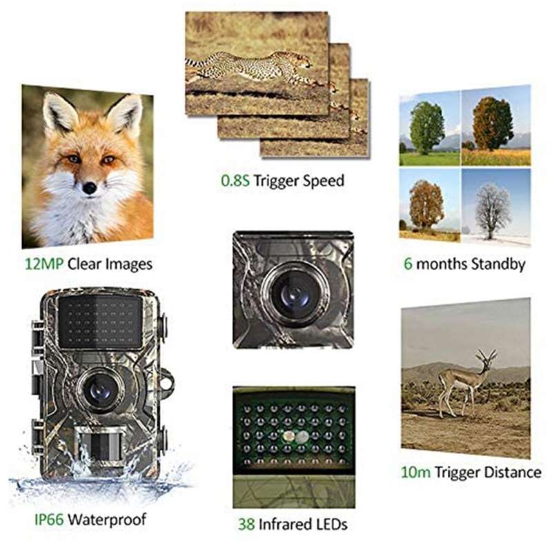 DL001 Hunting Camera 12MP 1080P 26 LEDs 940nm Night Vision