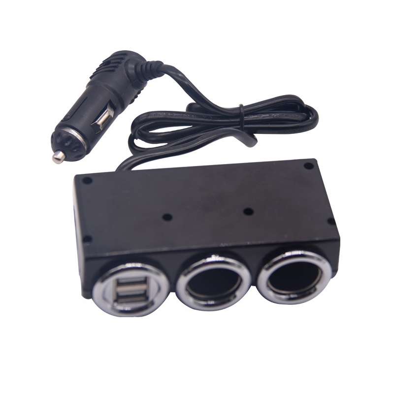 DC 12V / 24V Dual USB Multi Female Car Cigarette Lighter Splitter Socket Adapter Charger Socket Po