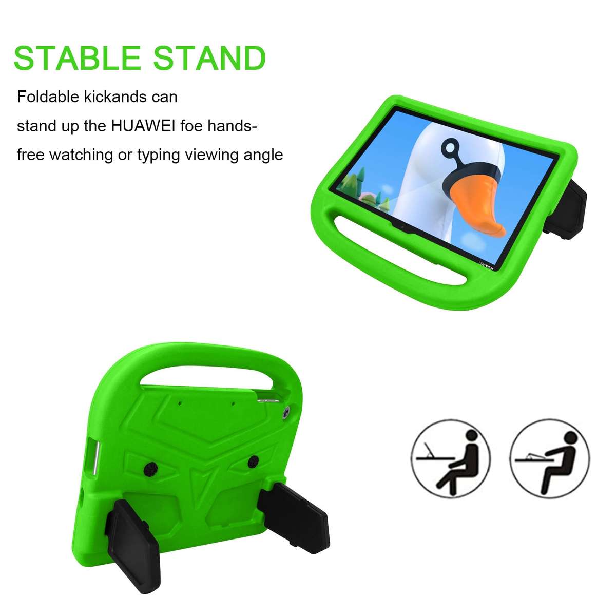 For Huawei MatePad T10S 10.1 / T10 9.7 Sparrow Style EVA Material Children Shockproof ... (Green)