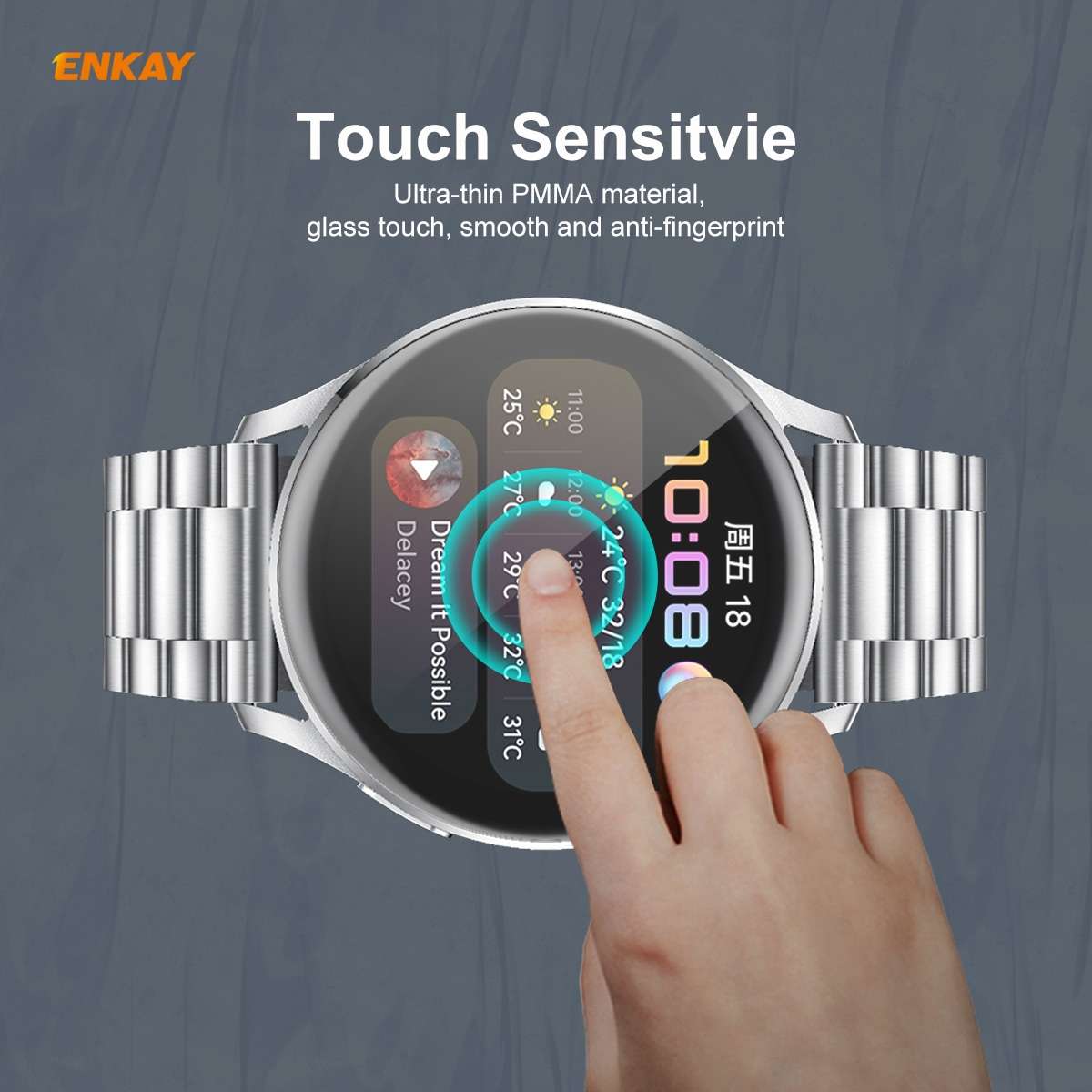10 PCS For Huawei WATCH 3 46mm ENKAY Hat-Prince 3D Full Coverage Soft PC Edge + PMMA HD Screen Pro