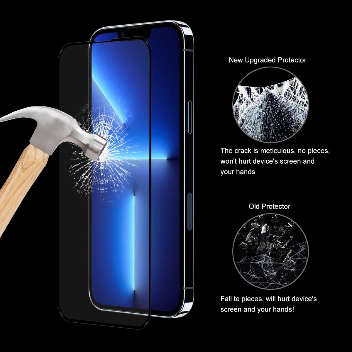 For iPhone 13 Pro Max 5pcs ENKAY Hat-Prince Full Glue 0.26mm 9H 2.5D Tempered Glass Screen Protect