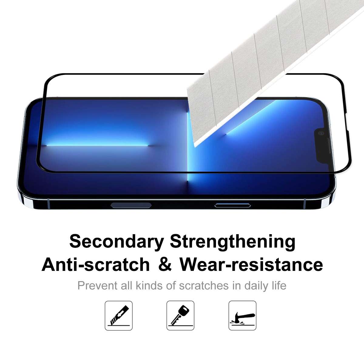 For iPhone 13 Pro Max 5pcs ENKAY Hat-Prince Full Glue 0.26mm 9H 2.5D Tempered Glass Screen Protect