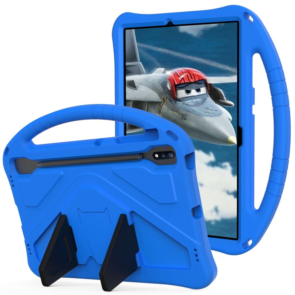 For Huawei MatePad Pro 12.6 2021 EVA Flat Anti Falling Protective Case Shell with Holder(Blue)