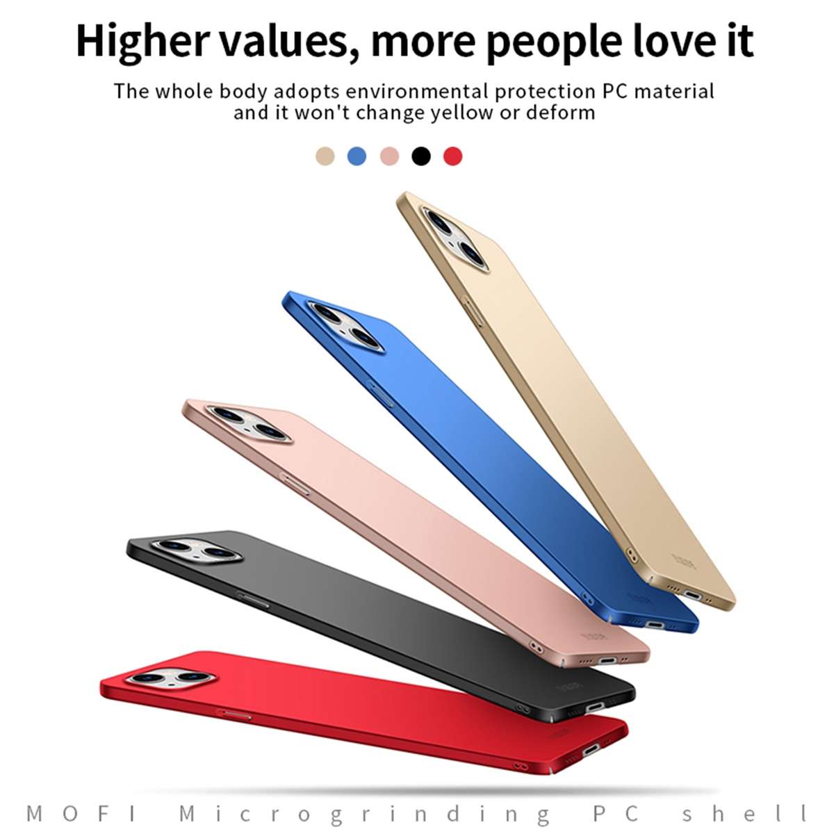 For iPhone 13 mini MOFI Frosted PC Ultra-thin Hard Case(Blue)