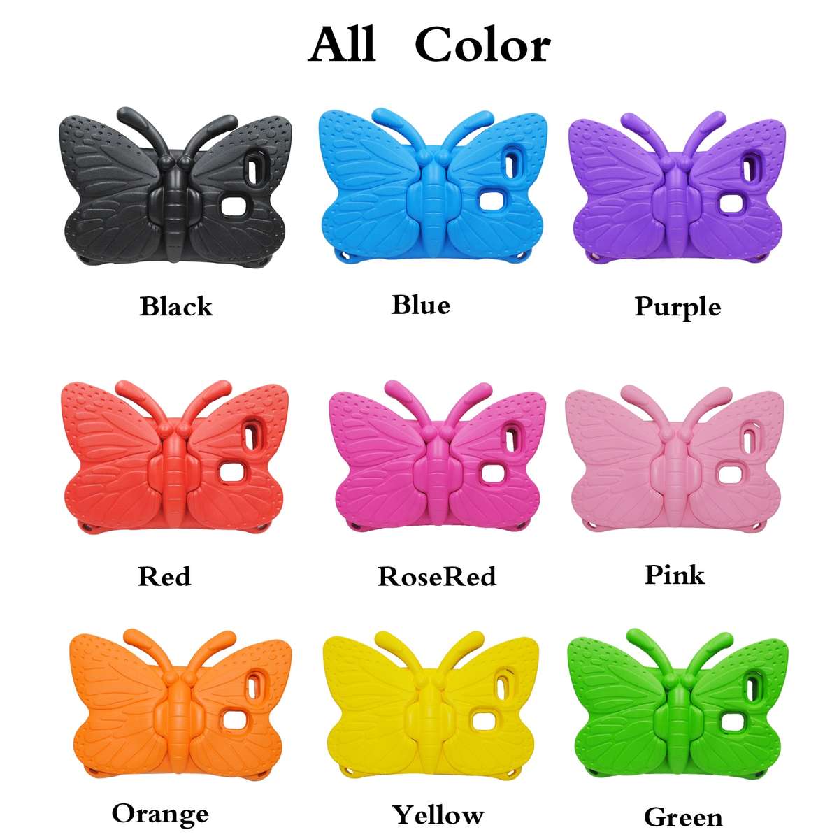 For Galaxy Tab A7 Lite T220/T225 2021 Butterfly Bracket Style EVA Children Falling Pro ... (Black)