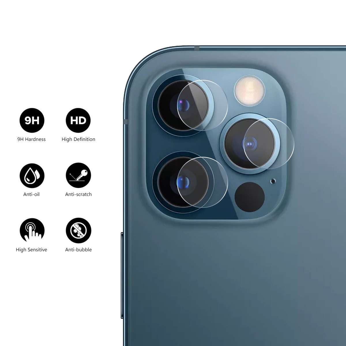 For iPhone 13 Pro / 13 Pro Max 5 Set ENKAY Hat-Prince Case Friendly Tempered Glass Camera Lens Fil
