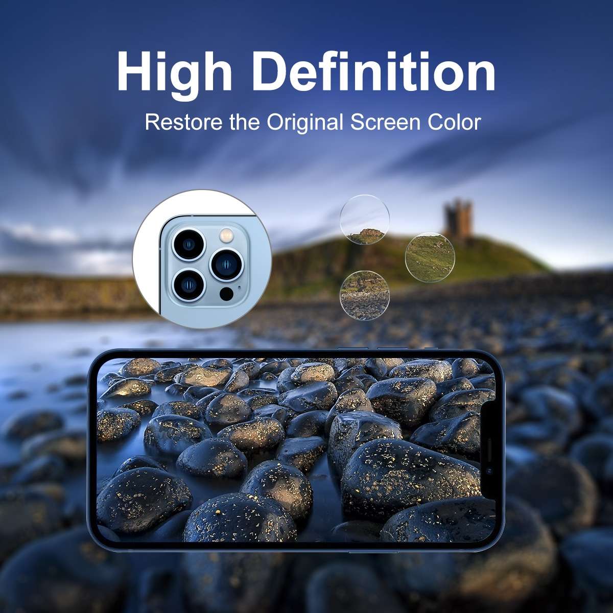 For iPhone 13 Pro / 13 Pro Max 5 Set ENKAY Hat-Prince Case Friendly Tempered Glass Camera Lens Fil