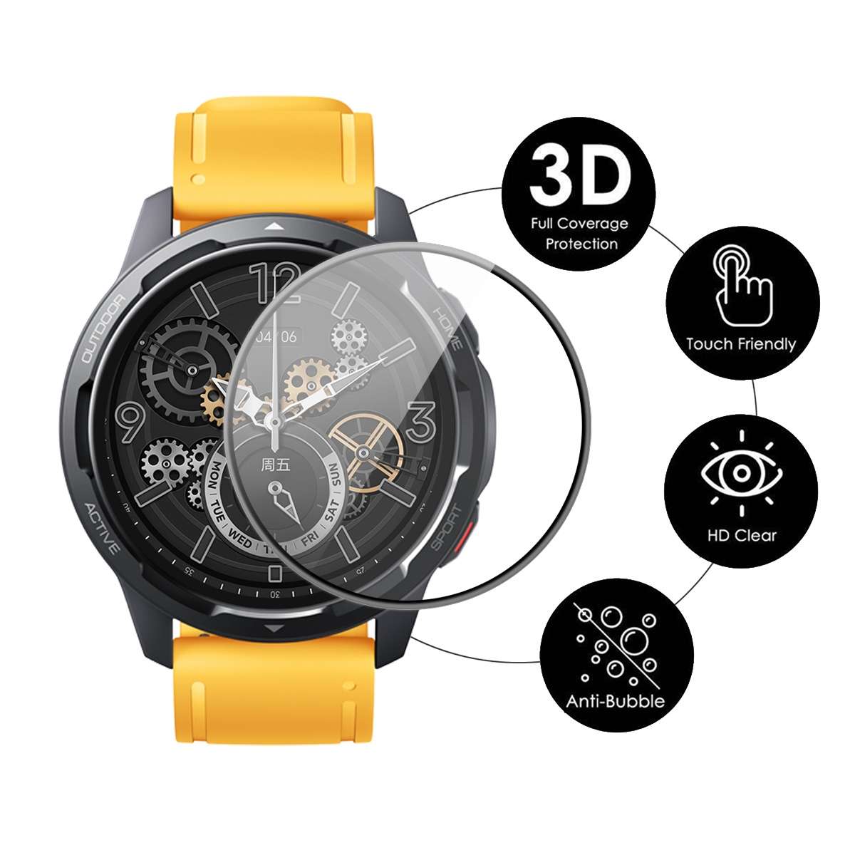 2 PCS For Xiaomi Watch Color 2 ENKAY Hat-Prince 3D Full Coverage Soft PC Edge + PMMA HD Screen Pro