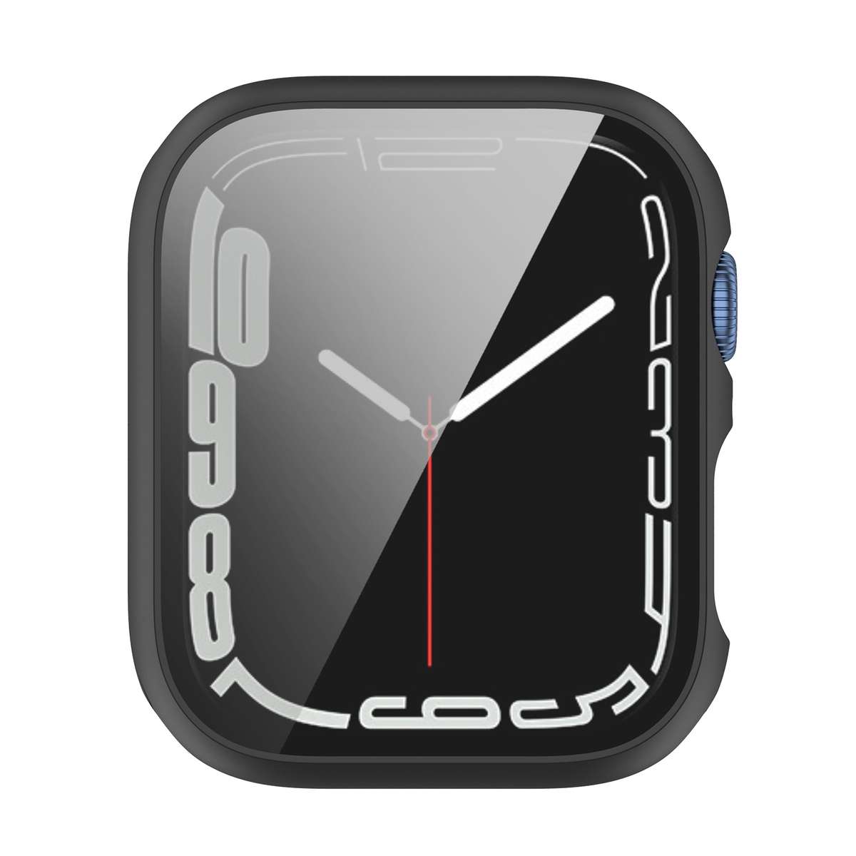 Shockproof PC Protective Case with Tempered Glass Film For Apple Watch Series 9 / 8 / 7 45mm(red)