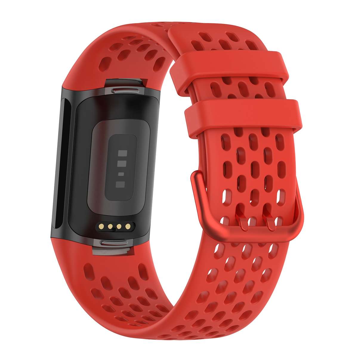 For Fitbit Charge 5 Monochromatic Breathable Silicone Watch Band(White)