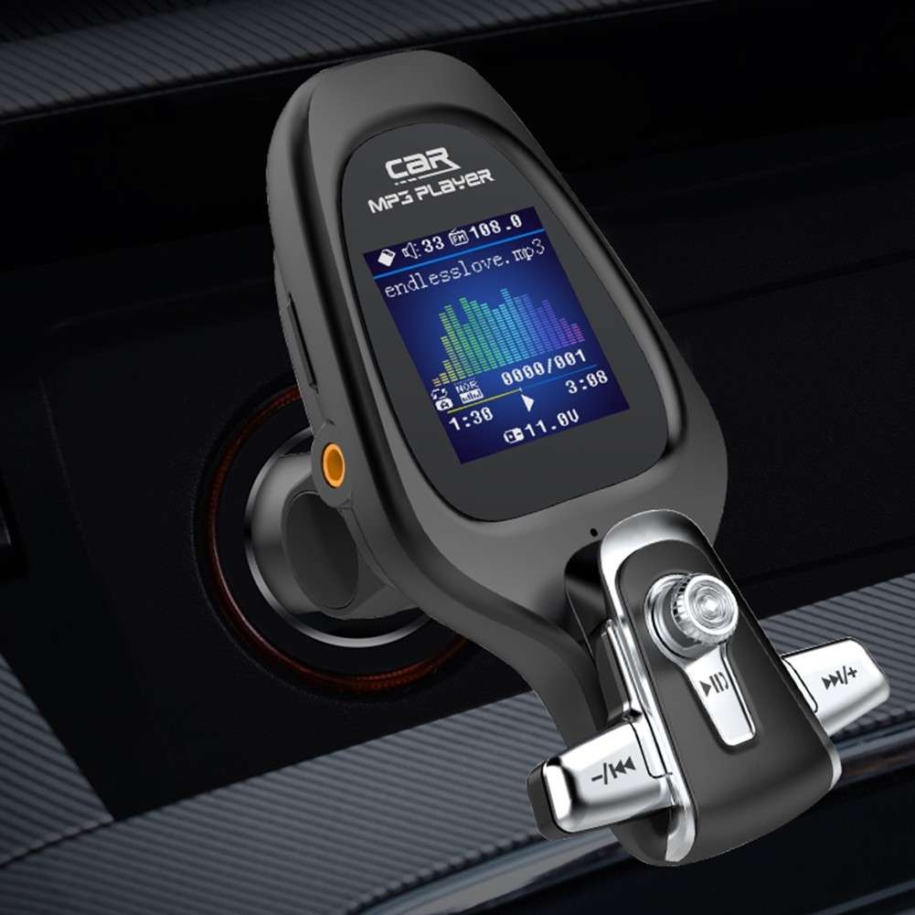 BT28 Car Color Screen Bluetooth MP3 Player AUX FM Transmitter QC3.0