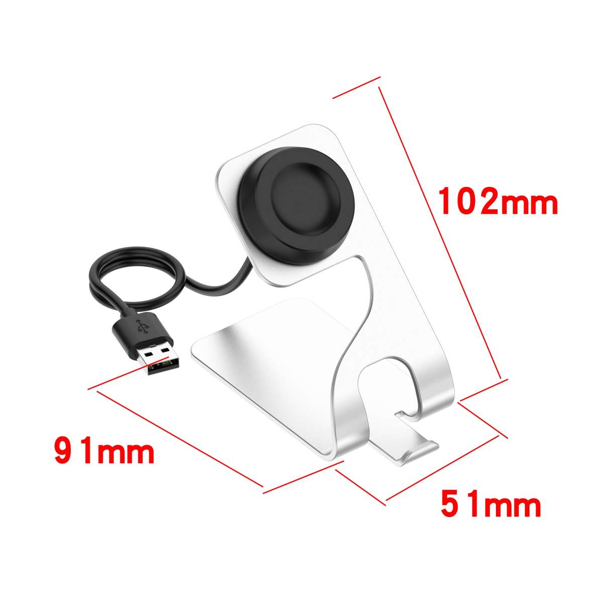 For Huawei Watch GT2 Pro Rotatable Magnetic Metal Charging Base(Silver)