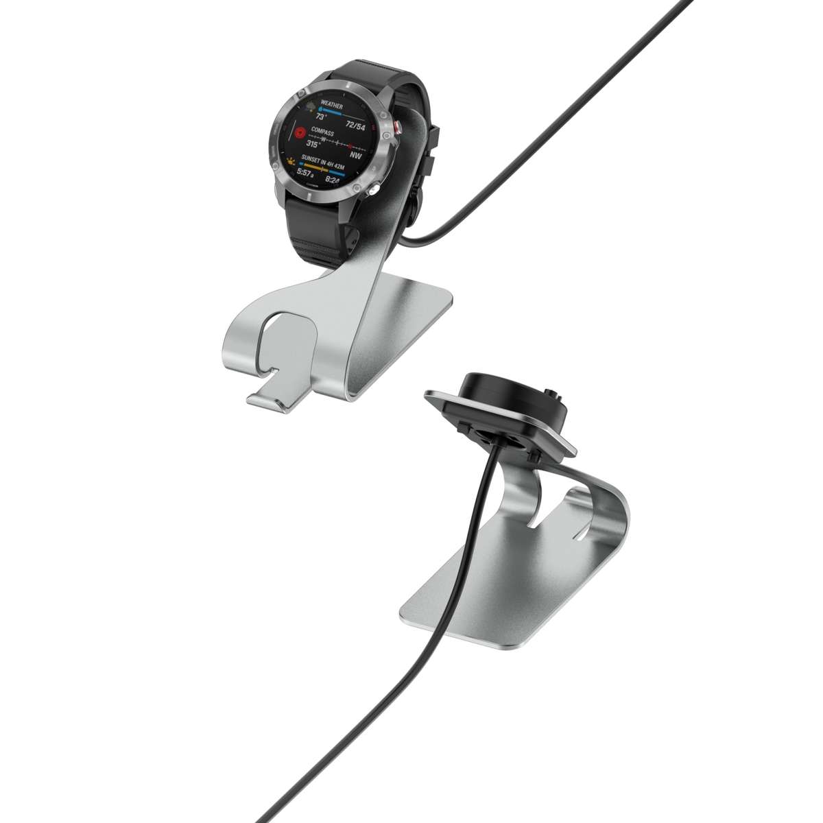 For Garmin Fenix 7 Smart Watch Metal Charger Stand(Gray)