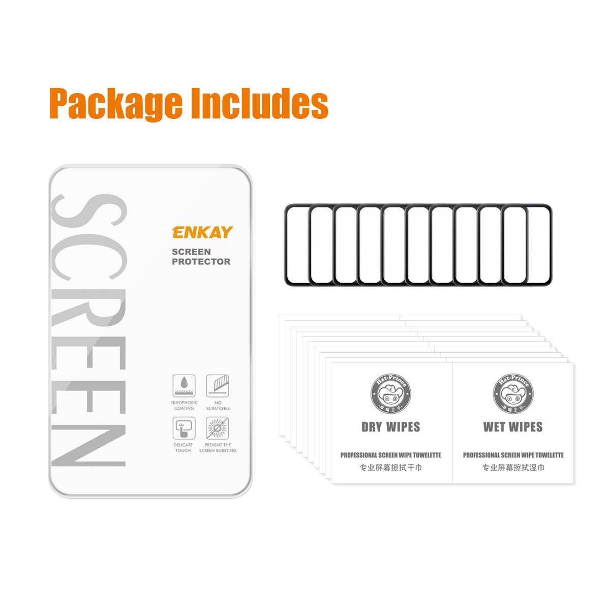 10 PCS For Xiaomi Band 7 Pro ENKAY 3D Full Coverage Soft PC Edge + PMMA HD Screen Protector Film