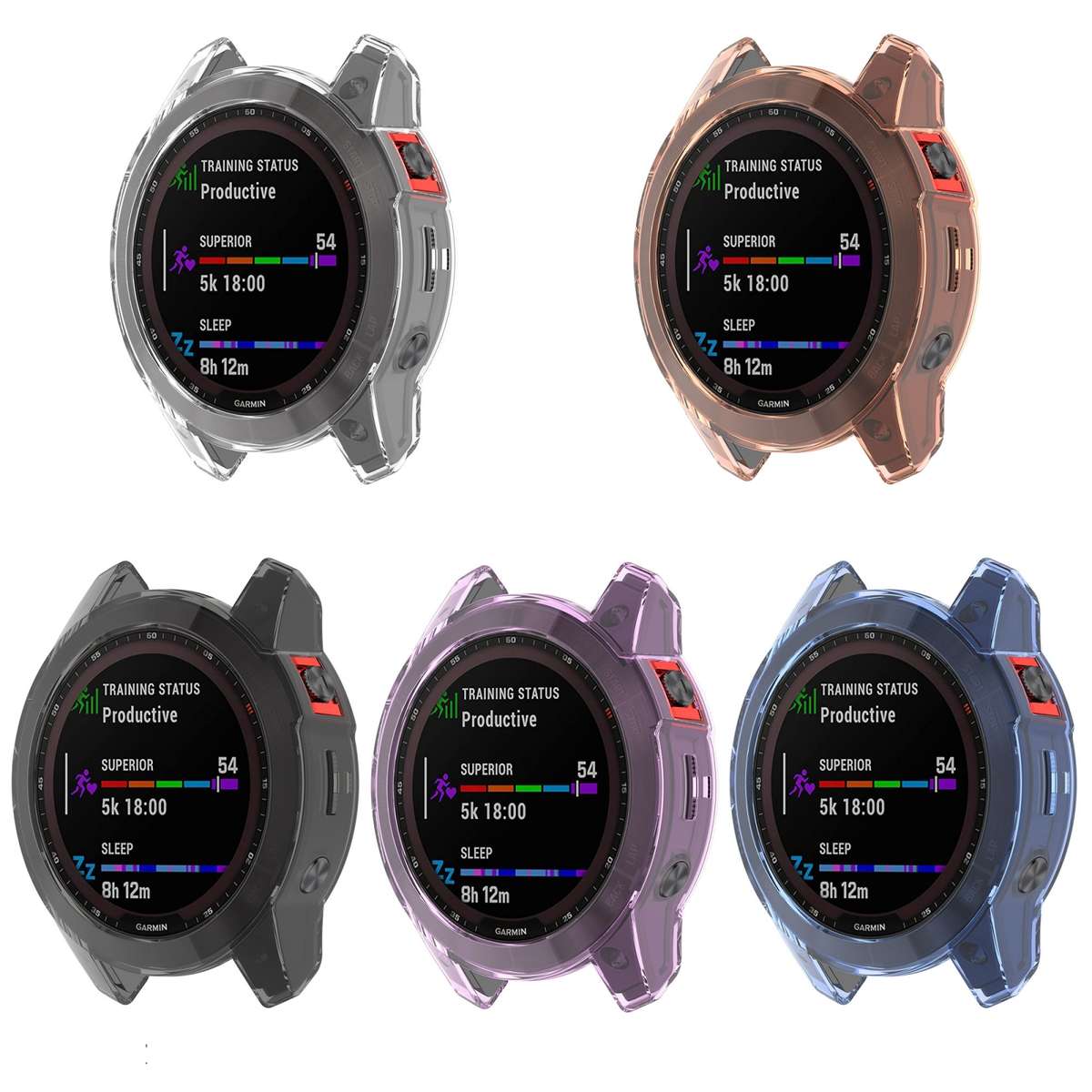 For Garmin Fenix 7X Shockproof TPU Soft Protective Case(Blue)