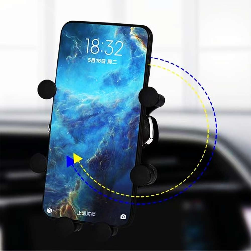 Car Air Outlet Gravity Six-point Linkage Mobile Phone Bracket