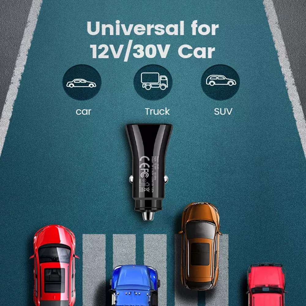 TE-P2 PD20W USB-C / Type-C Car Charger with Type-C to Type-C Data Cable(White)