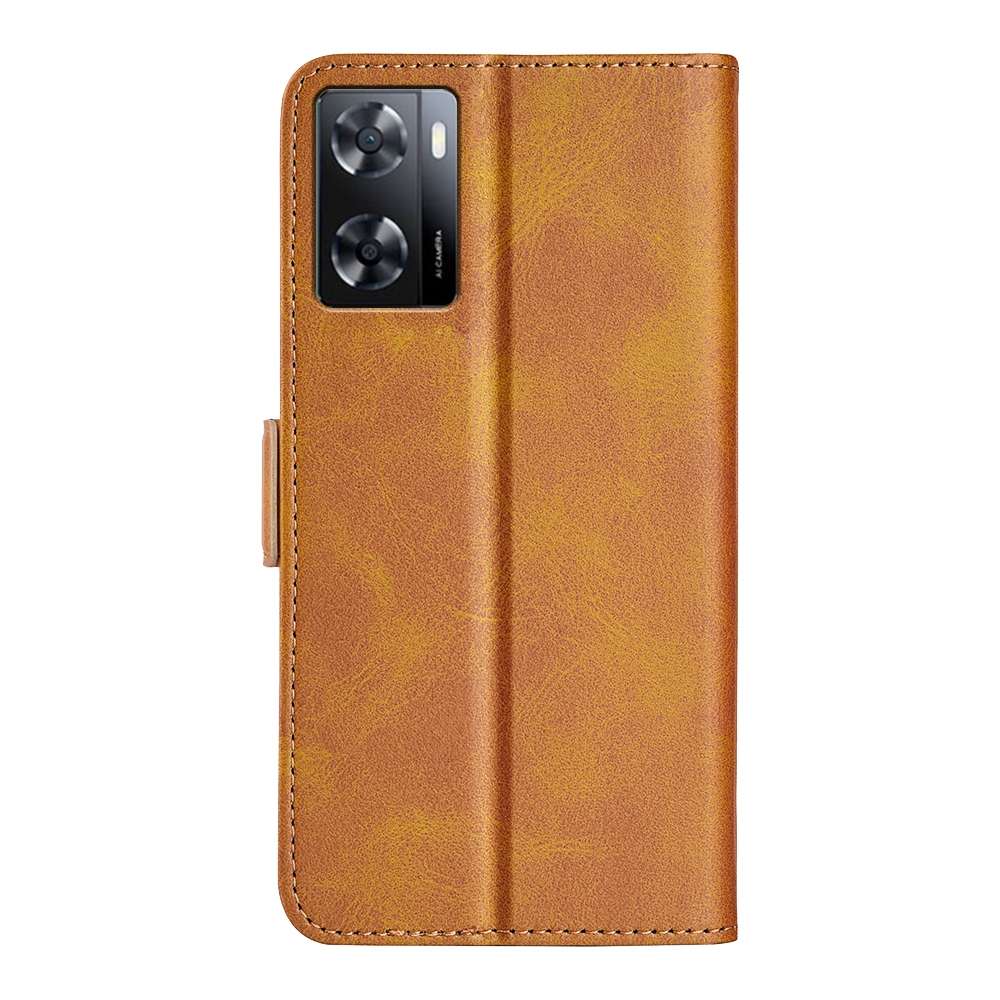 For OPPO A57 4G Dual-side Magnetic Buckle Horizontal Flip Leather Phone Case(Black)