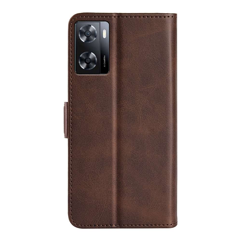 For OPPO A57 4G Dual-side Magnetic Buckle Horizontal Flip Leather Phone Case(Black)