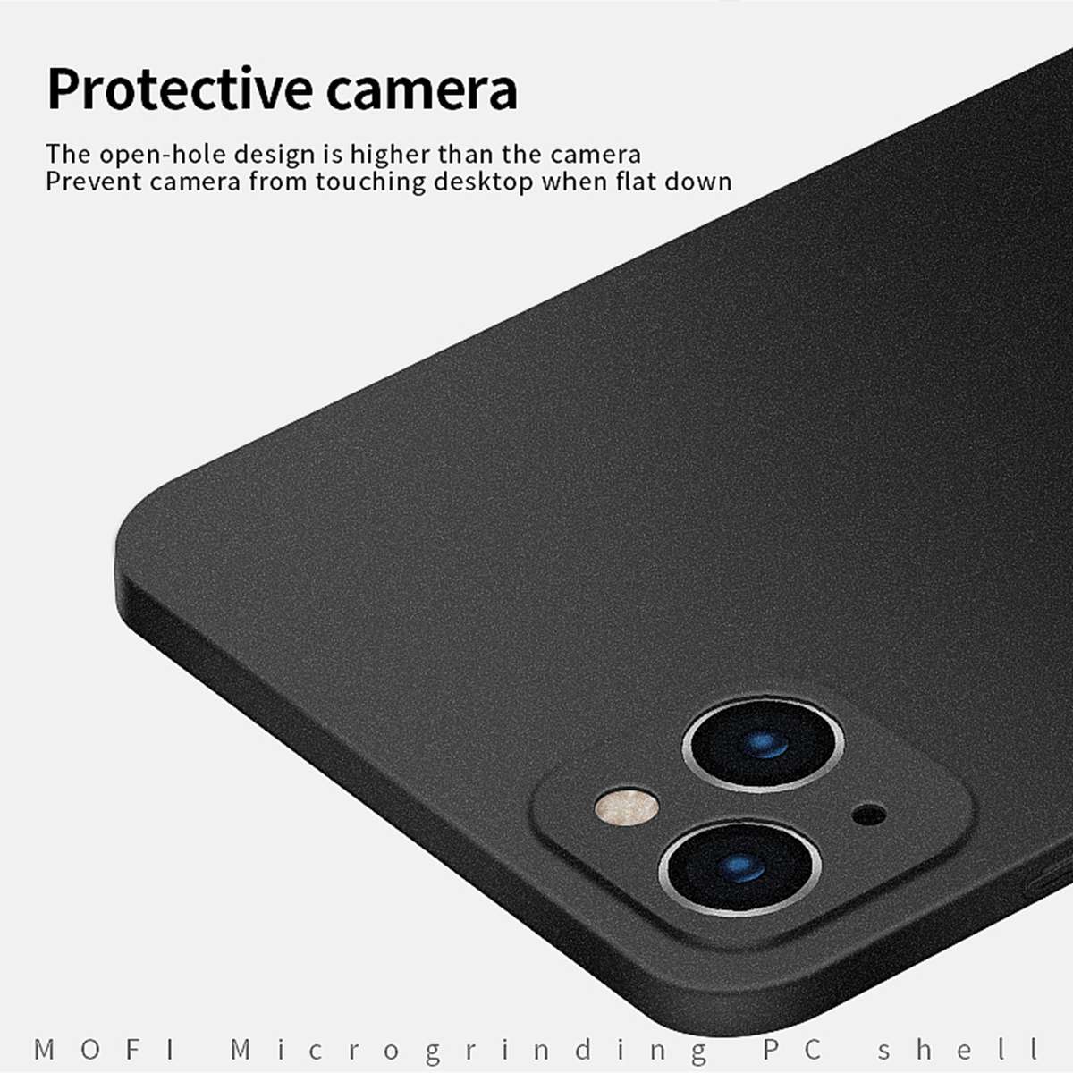 For iPhone 14 MOFI Fandun Series Frosted PC Ultra-thin Phone Case(Black)