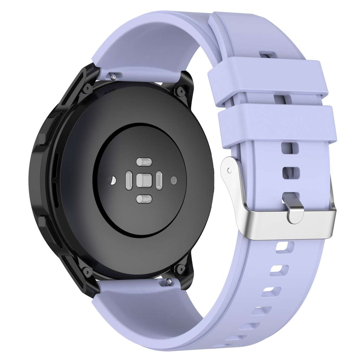 Protruding Head Silicone Strap Silver Buckle For Samsung Galaxy Watch 46mm 22mm(Purple)