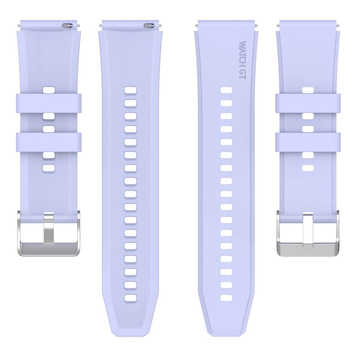 Protruding Head Silicone Strap Silver Buckle For Samsung Galaxy Watch 46mm 22mm(Purple)