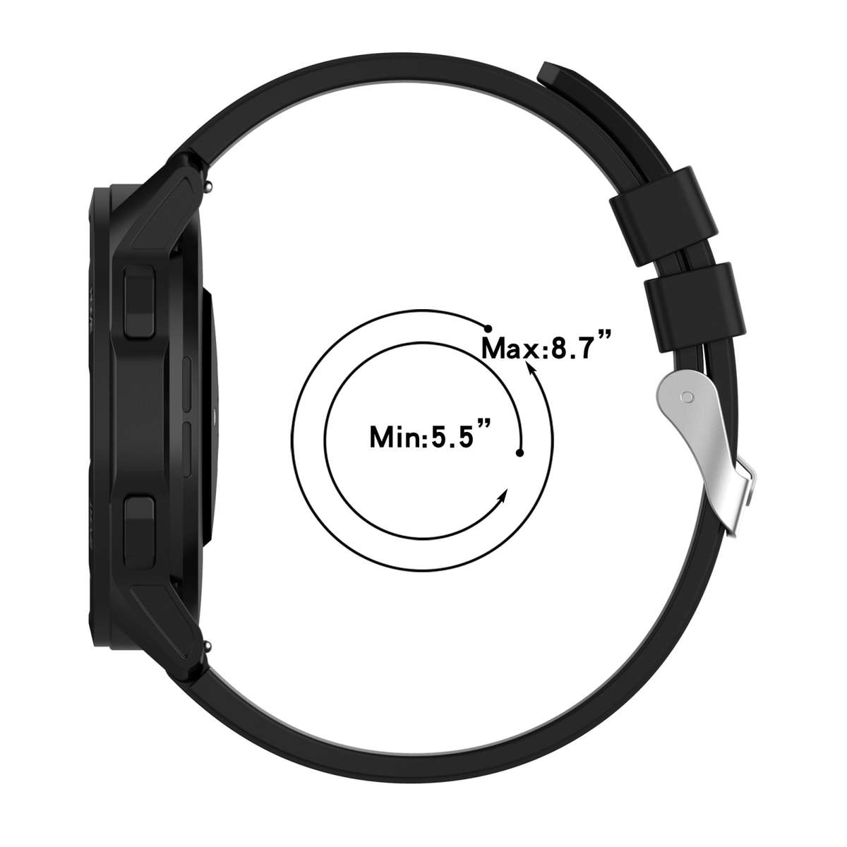 Protruding Head Silicone Strap Silver Buckle For Samsung Galaxy Watch 46mm 22mm(Red)