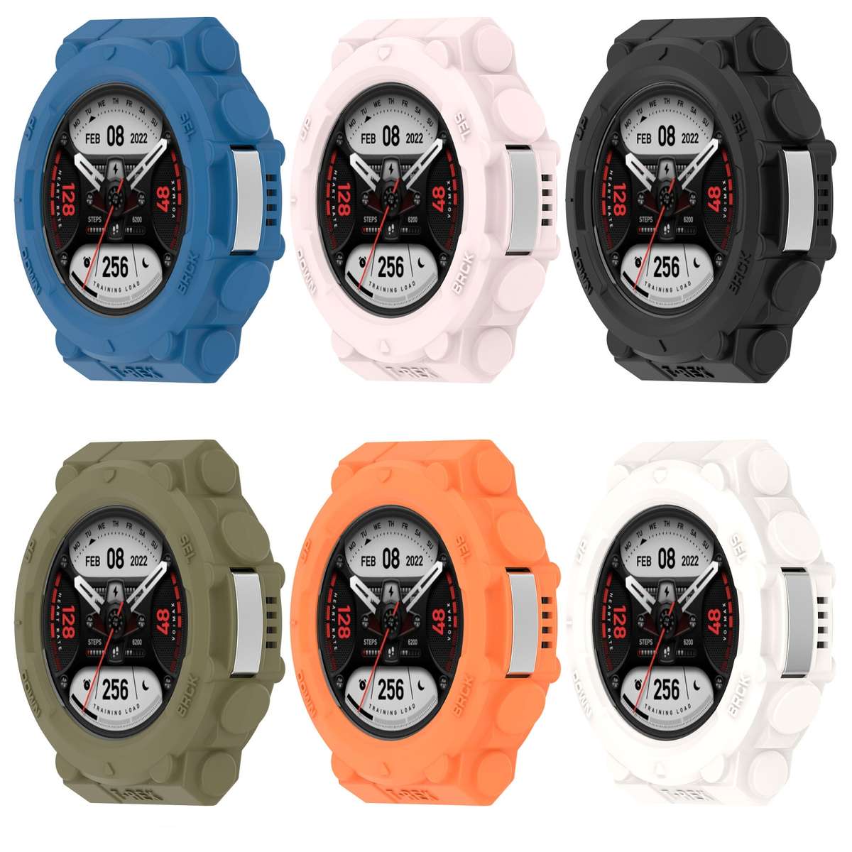 For Amazfit T-Tex 2 Shockproof TPU Protective Watch Case(Orange)