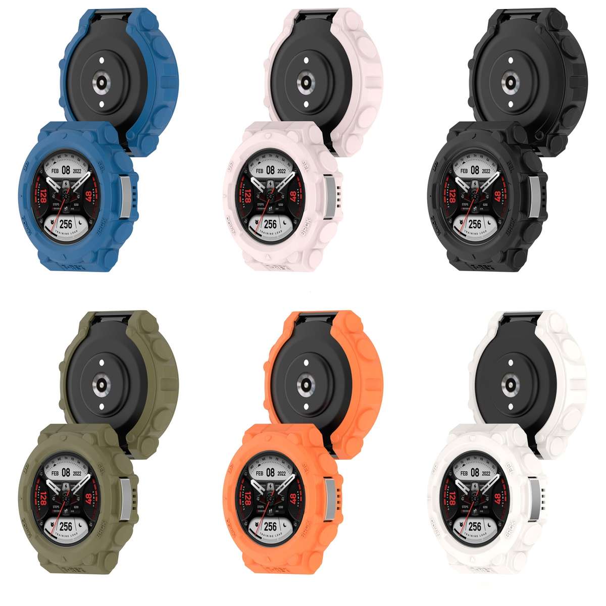 For Amazfit T-Tex 2 Shockproof TPU Protective Watch Case(Orange)