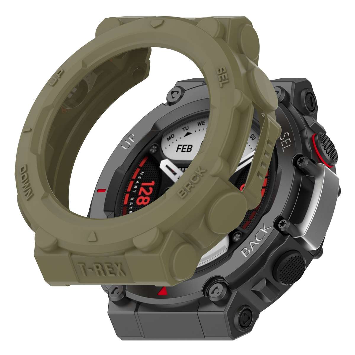 For Amazfit T-Tex 2 Shockproof TPU Protective Watch Case(Orange)